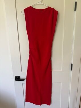 Zara Sleeveless Red Midi Dress